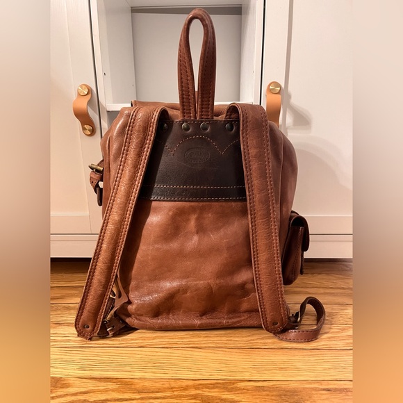 Genuine Leather Saddle Brown Backpack Full Grain Classic Field Style - Picture 2 of 14